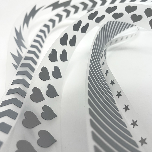 Refleks bånd med stjerner, Iron-on, 8 mm