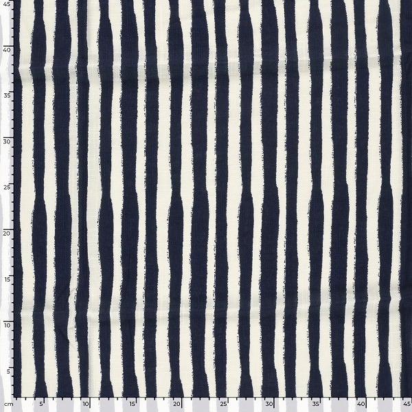 Bomuld/viscose med navy striber