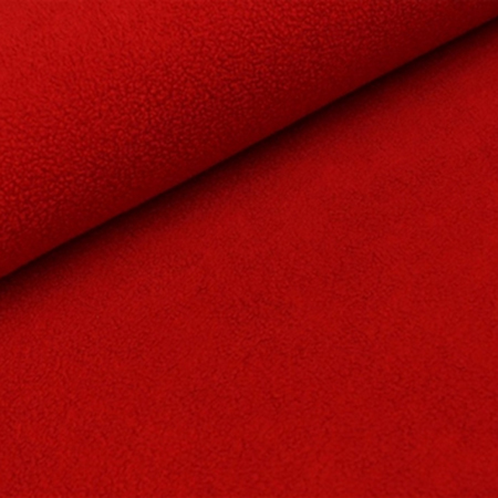 Fleece ensfarvet, metervare 1650 mm, rød