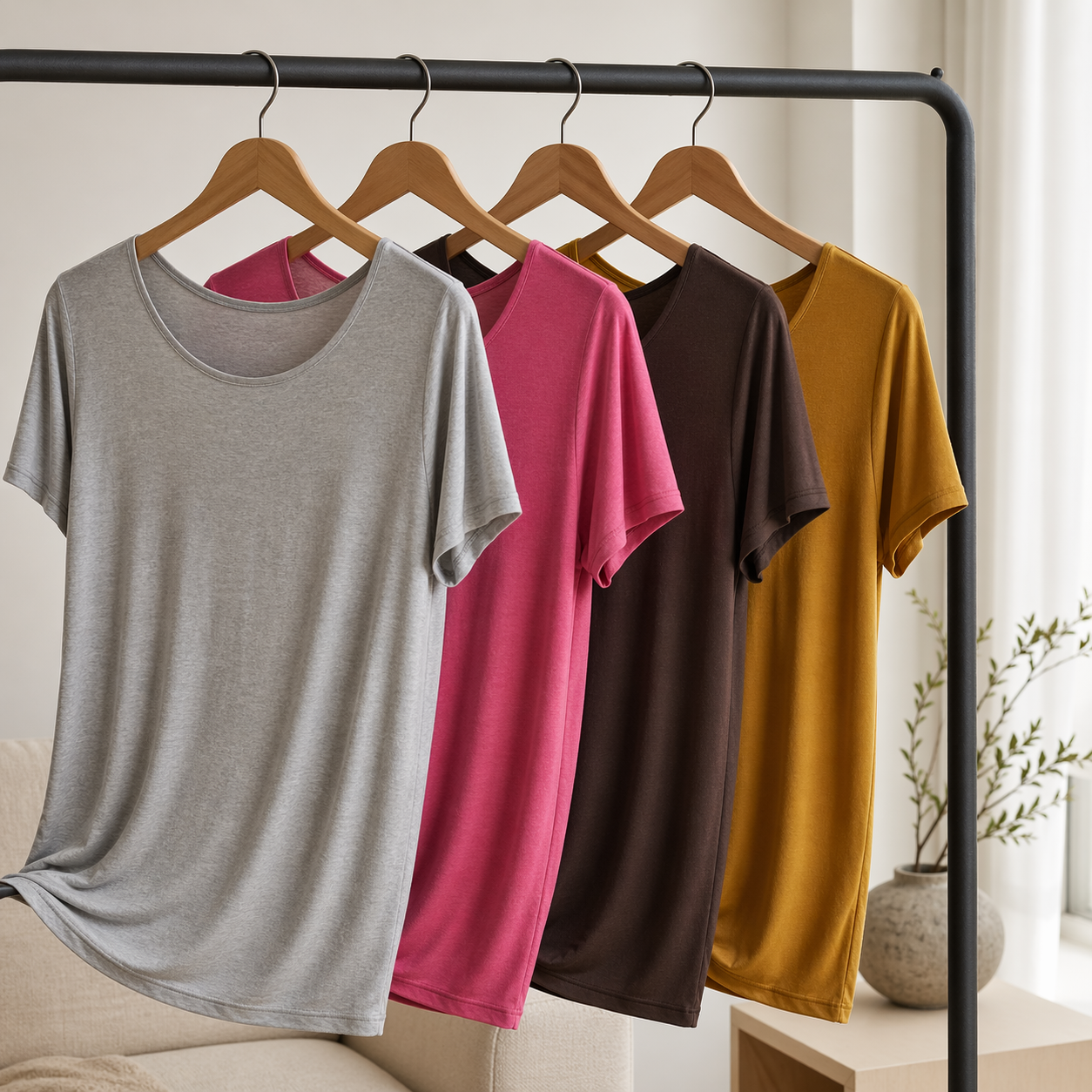 Viscose jersey,  ensfarvet, metervare, pink