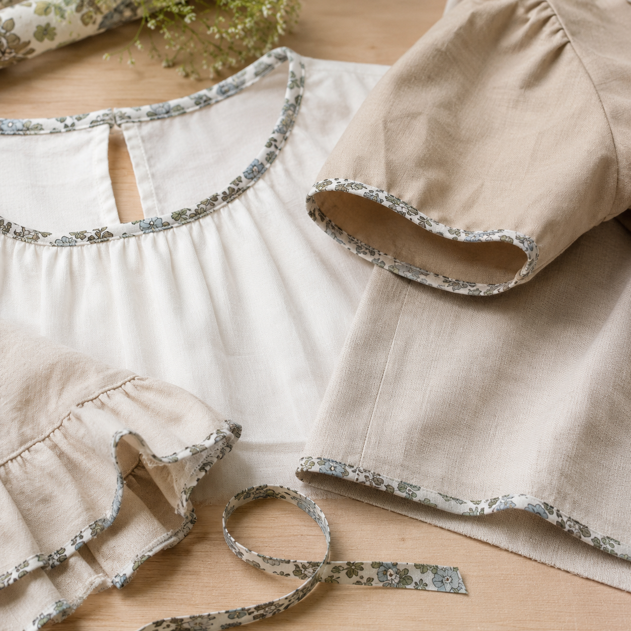 Poplin blomster rolou