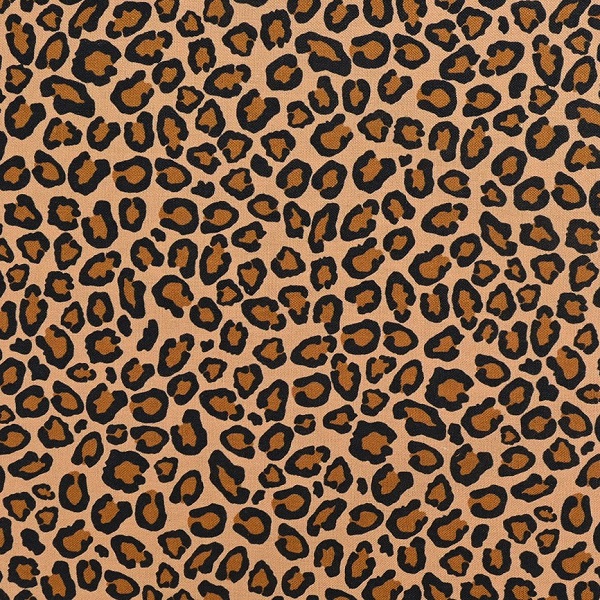 Viscose Poplin med leopardprint, brun