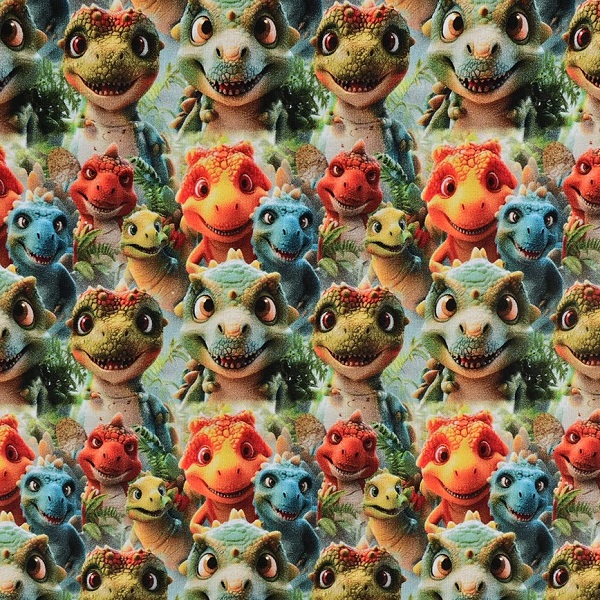 French Terry med dinosaurer(digitalprint)