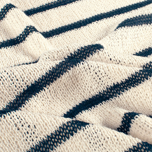 Strik metervare med striber, navy 