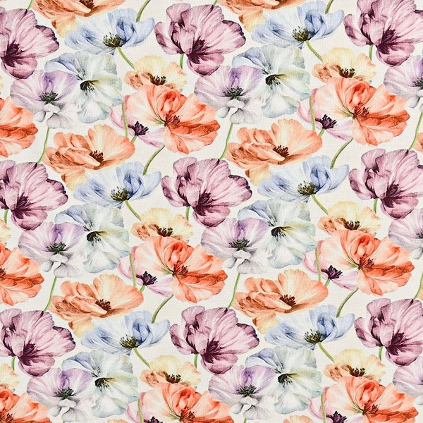 Bambus jersey med blomster, lys baggrund