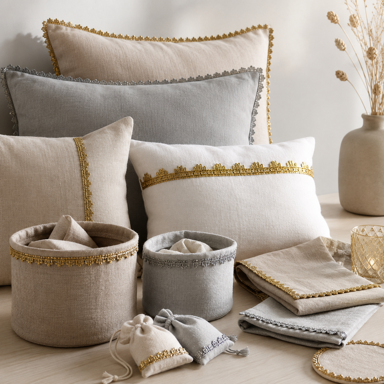 Blonde bånd m/lurex, guld