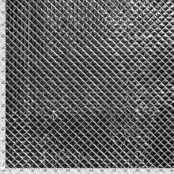 Metallic quiltet polyester, sølv