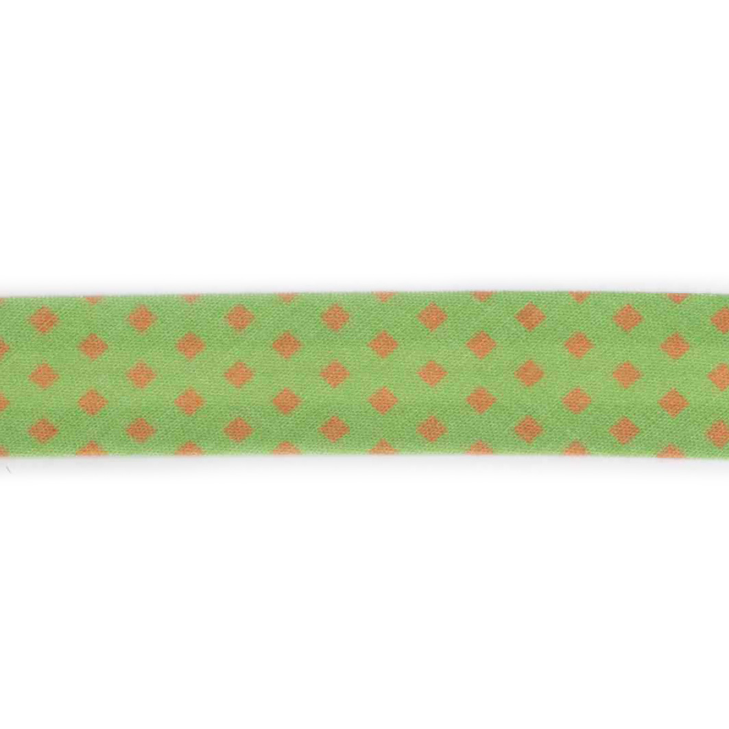Skråbånd med retro print, grøn/orange - Balsløw