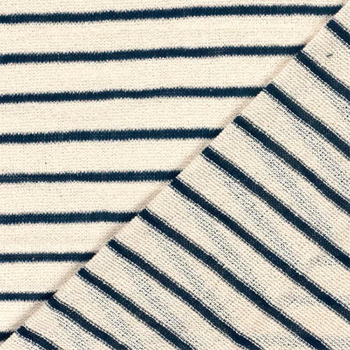 Strik metervare med striber, navy 
