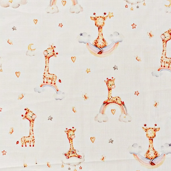 Double gauze med giraf (musselin)