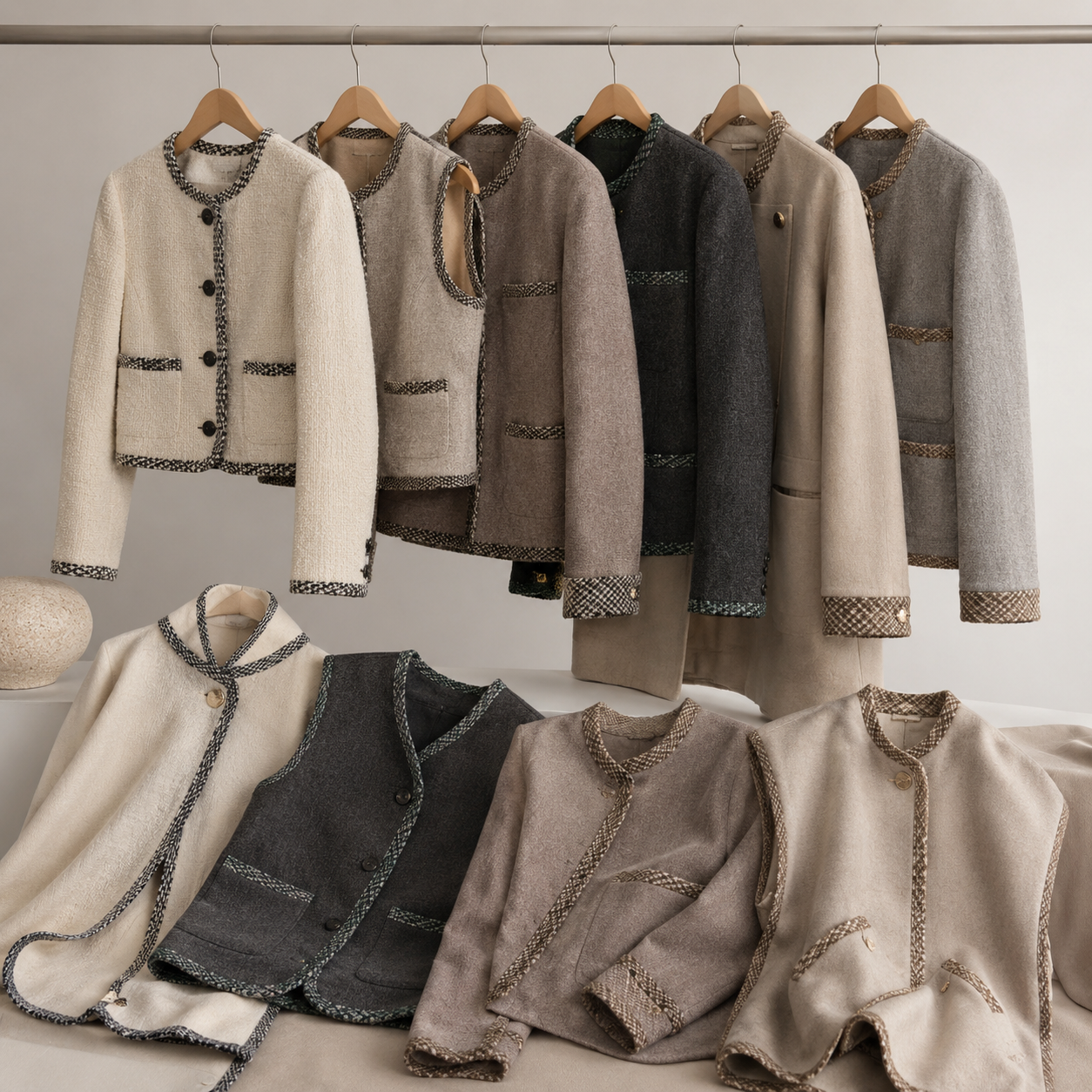 Tweed skråbånd, blå