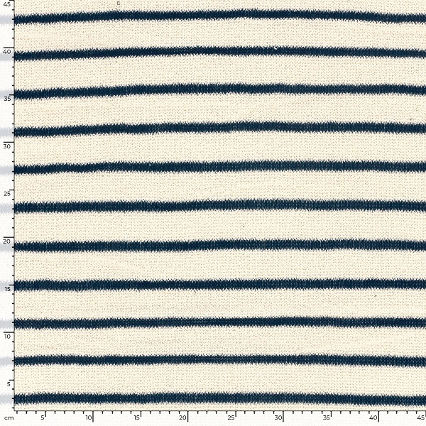 Strik metervare med striber, navy 