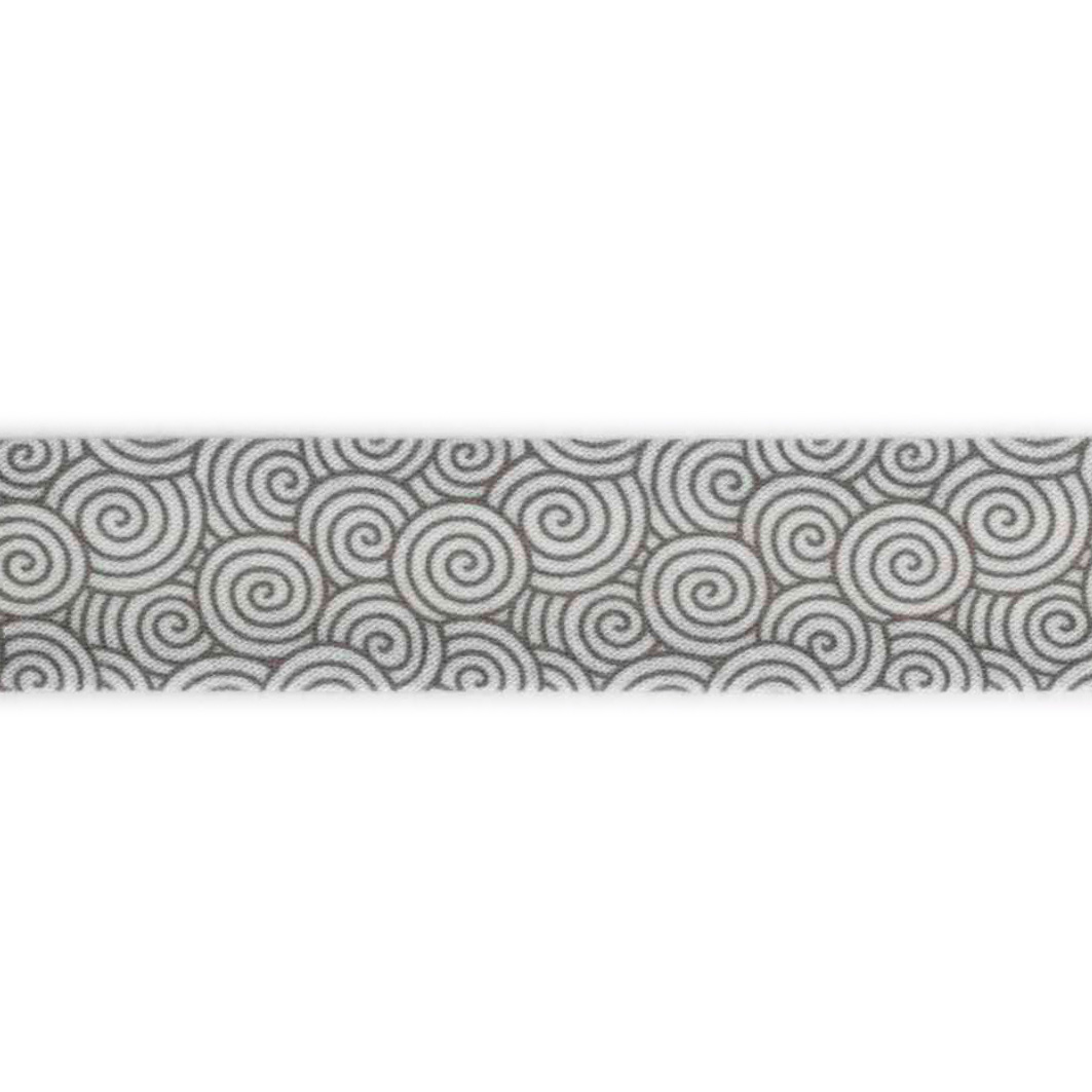 Skråbånd med grafiske spiral, sort/hvid - Balsløw