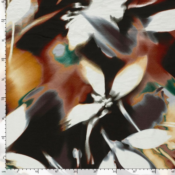 Viscose jersey med abstrakte blomster