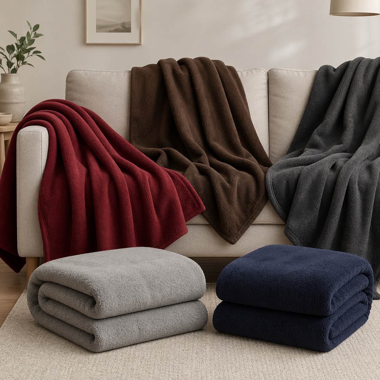 Polar Fleece ensfarvet, 1500 mm