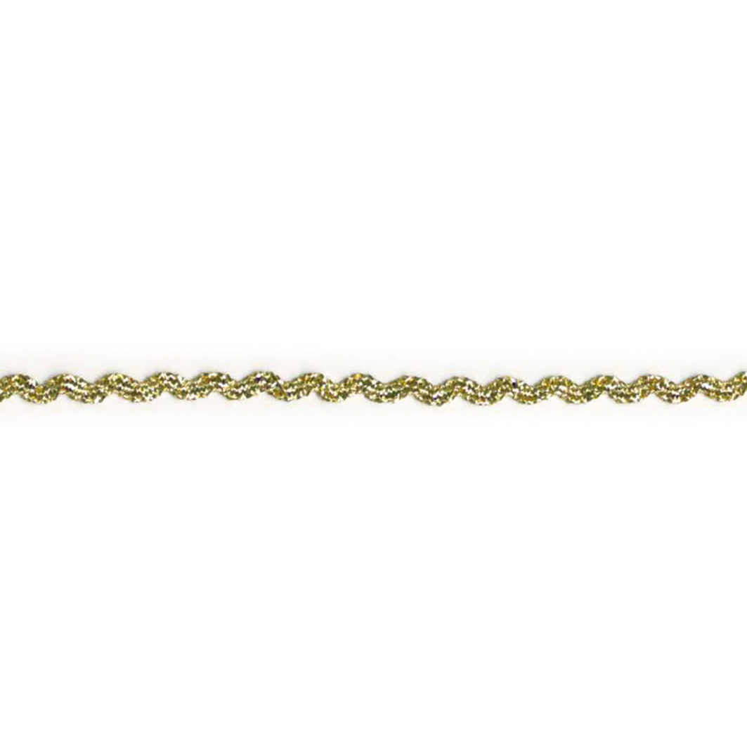 Zig Zag lurex bånd, guld, 3mm