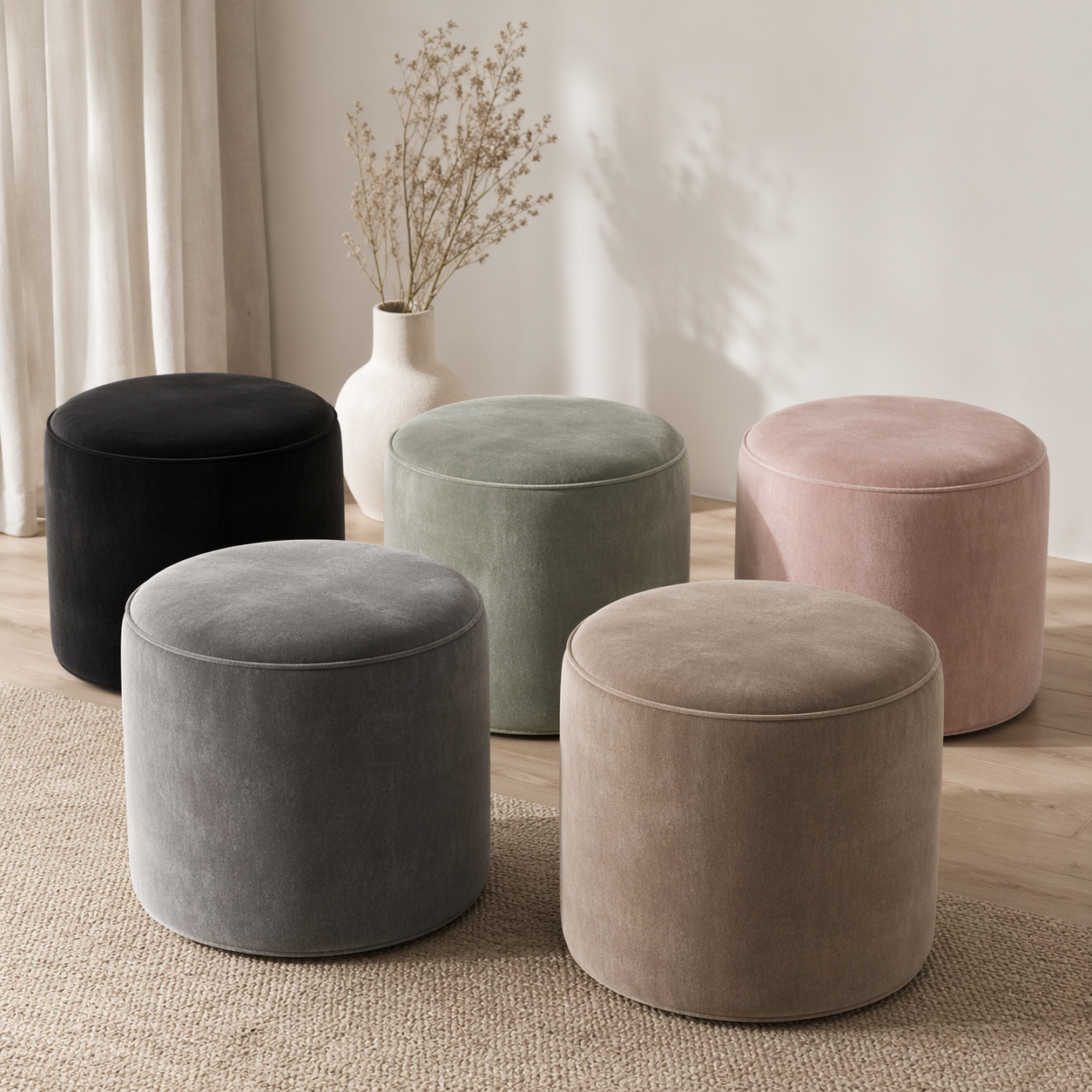 Møbelstof, velour, sart lyserød