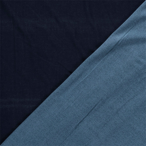 Denim jersey ensfarvet, navy