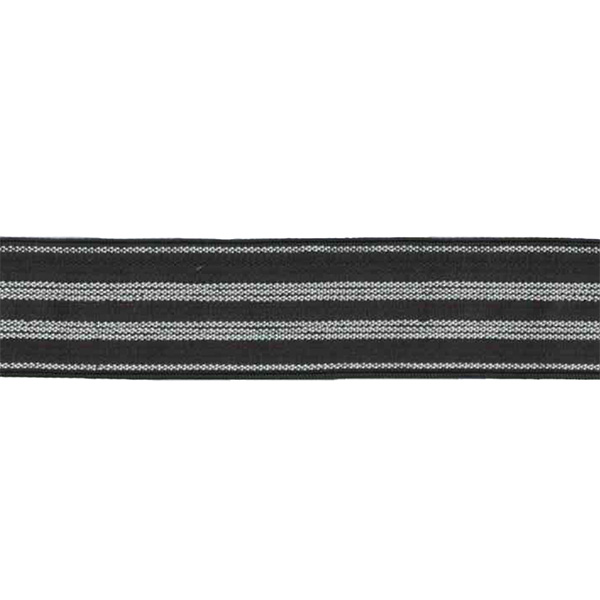 Elastiske bånd m/Lurex 20 mm., sort - Balsløw