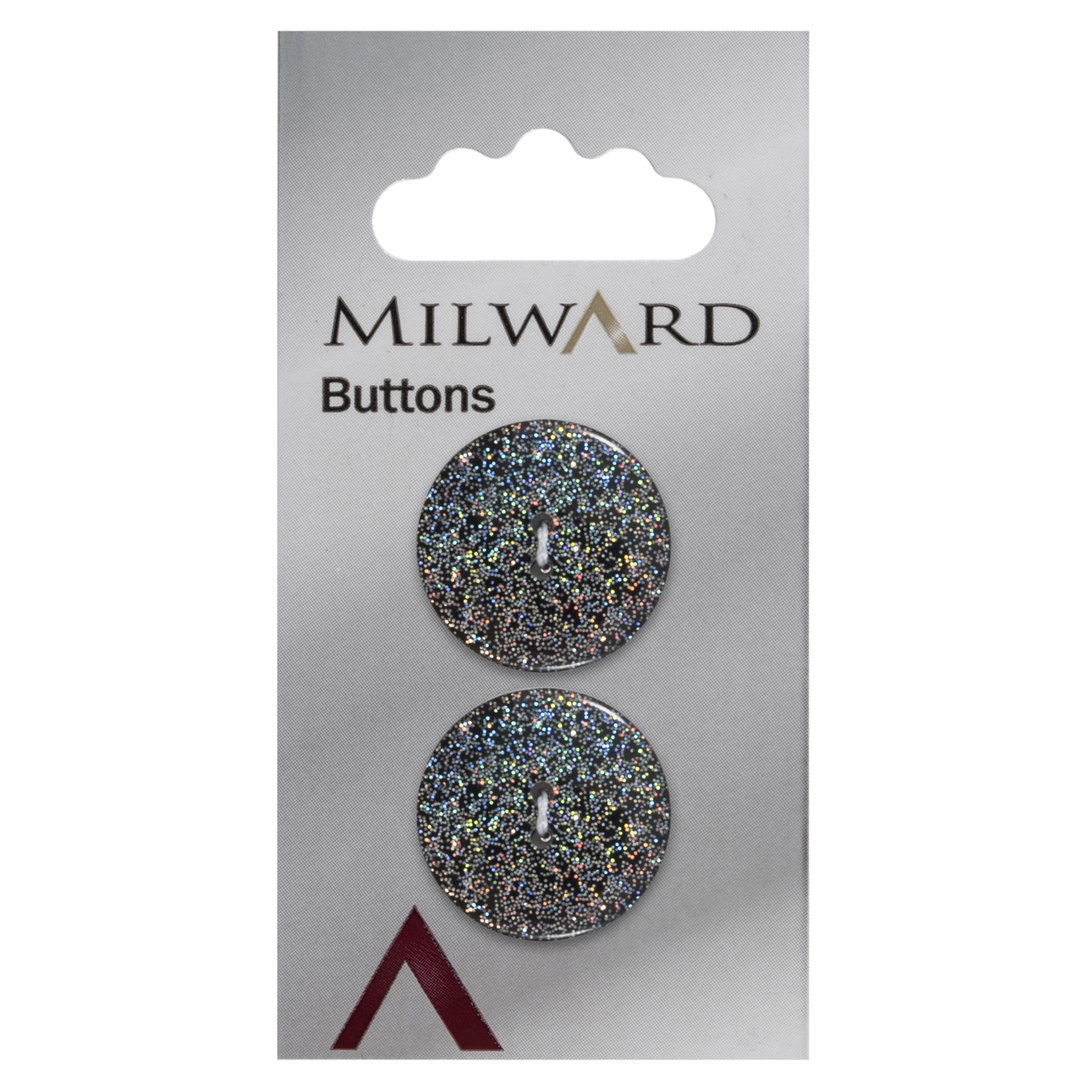Knapper, sort, glitter, 22 mm (00478) - Balsløw