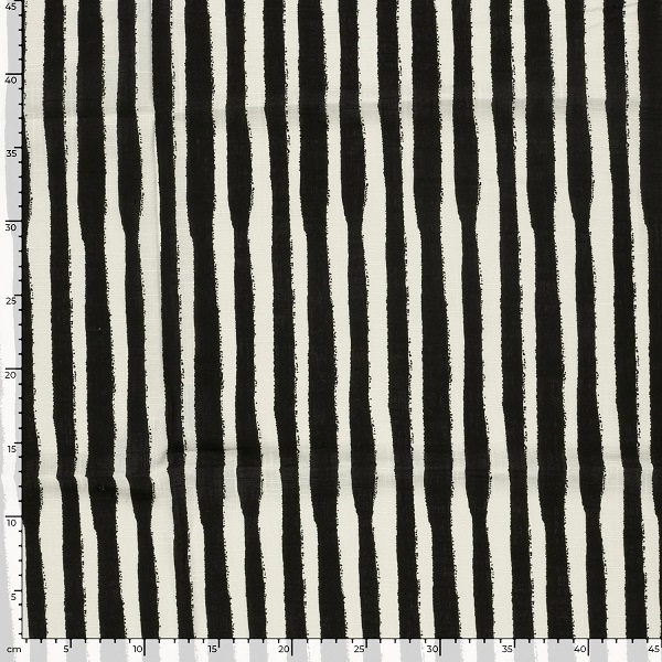 Bomuld/viscose med sorte striber