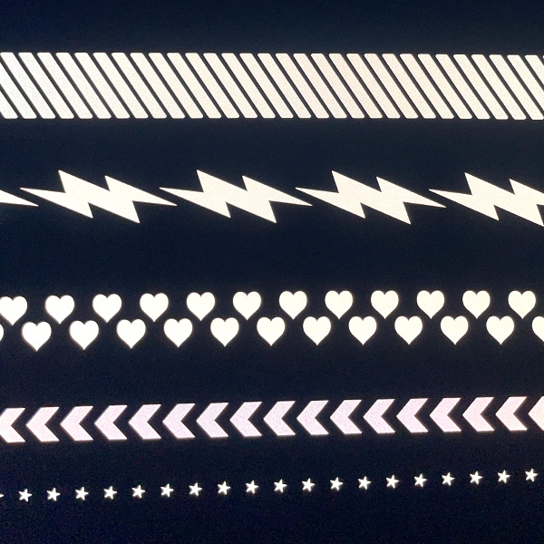 Refleks bånd med stjerner, Iron-on, 8 mm