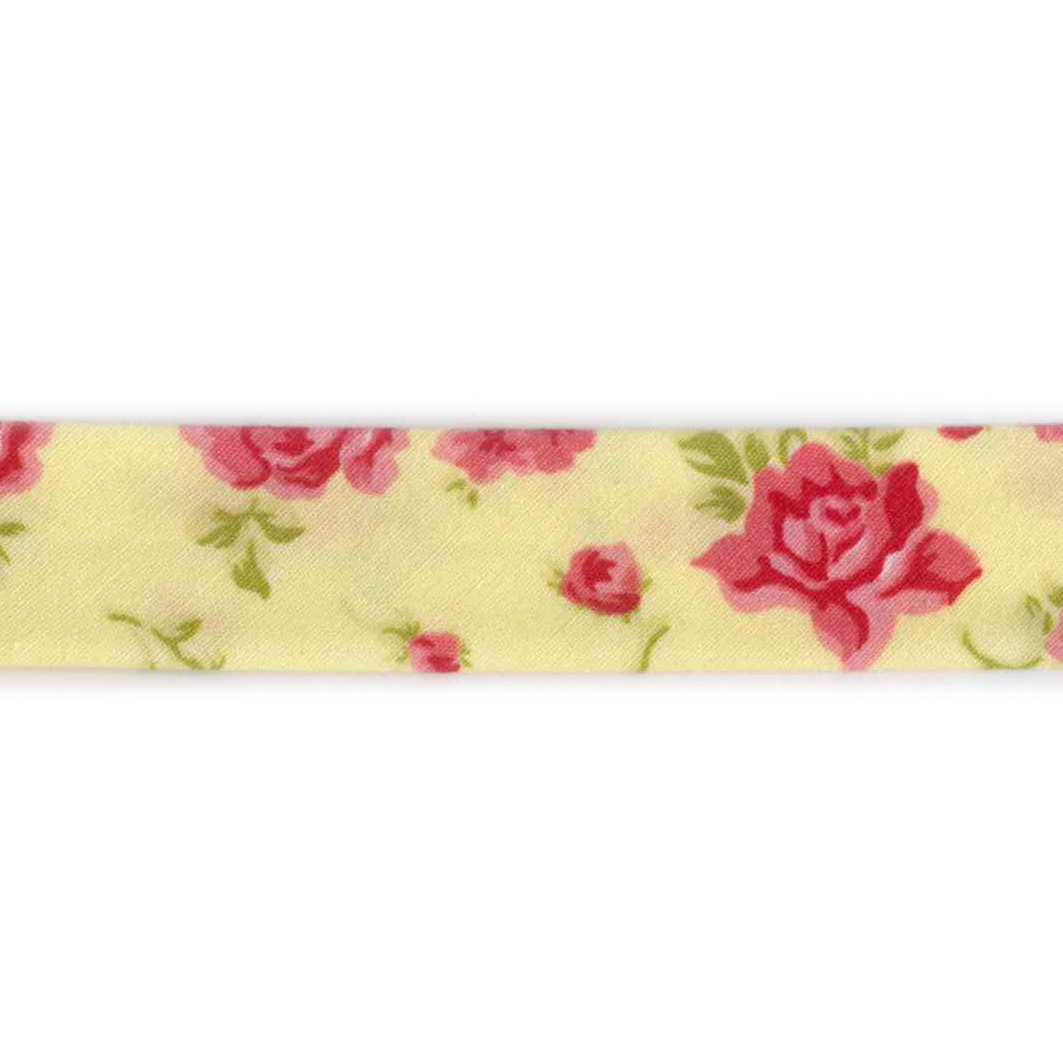 Poplin blomster, skråbånd 